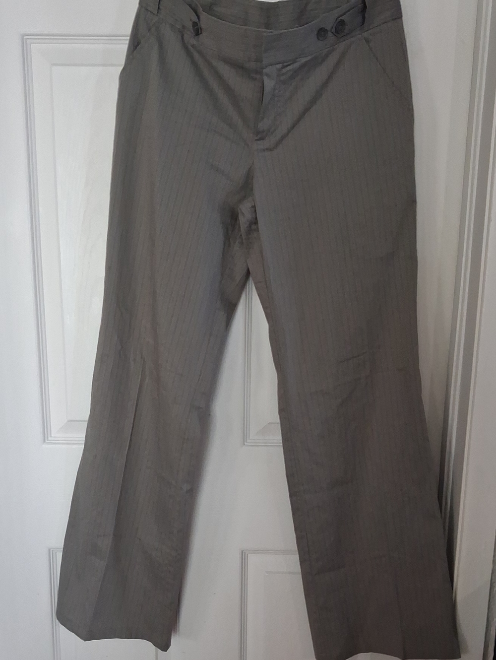 Mexx Women's Gray Pinstripe Wide-Leg Trousers